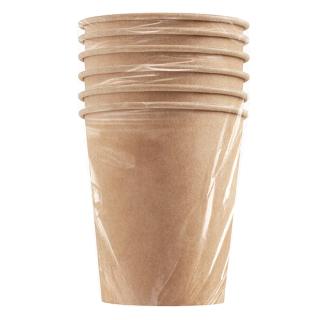 HB80-280-K-6 Набор бумажных стаканов 250 мл, Крафт-крафт, 6 шт.