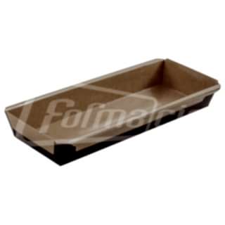 RP220LB Одноразовая бумажная форма  "Кекс" (светло-коричневая) Верх 105х235 Низ 75х220 h 30