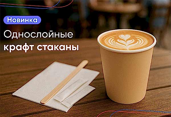 Новинка! Однослойные стаканы крафтового цвета