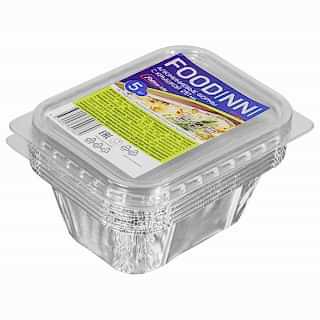 R136G-PL-5FDN Контейнеры (формы) из алюминиевой фольги с пластиковой крышкой набор 5 шт, 114×89×42мм