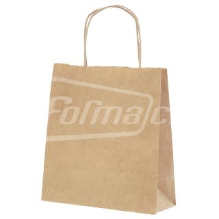 BH240-140-280 Пакет бумажный, крафт, с кручеными ручками 240x140x280 мм