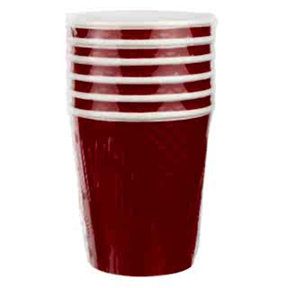 EM80-280-6-0477 Набор двухслойных бумажных стаканов 250 мл, Waffle красный, 6 шт.