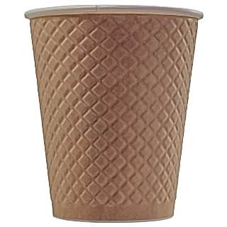 EM80-280-0367 Двухслойный бумажный стакан 250 мл, рифленый Waffle крафт