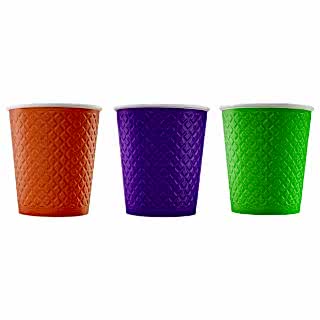 EM80-280-0479 Двухслойный бумажный стакан 250 мл, рифленый Waffle цветной микс