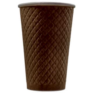 EM90-530-6809 Двухслойный бумажный стакан 400 мл, рифленый Waffle крафт