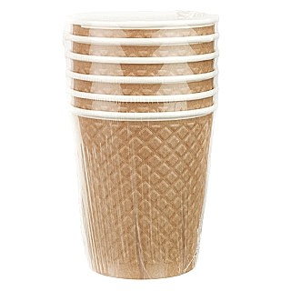 EM80-280-6-0367 Набор двухслойных бумажных стаканов 250 мл, Waffle крафт, 6 шт.